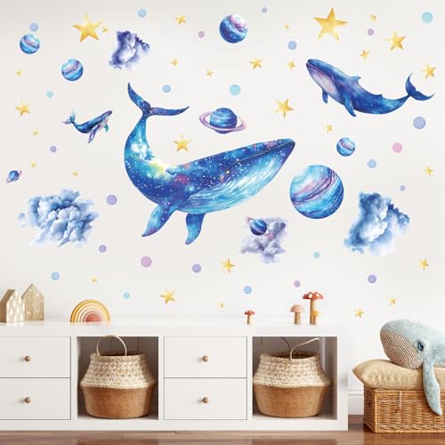 SHUCHING Wandtattoo Große Blauwale, Wandaufkleber Märchenplanet, Selbstklebend Wandsticker für Spielzimmer Kinderzimmer Babyzimmer Badezimmer SHUCHING Wandtattoo Große Blauwale, Wandaufkleber Märchenplanet, Selbstklebend Wandsticker für Spielzimmer Kinderzimmer Babyzimmer Badezimmer von SHUCHING
