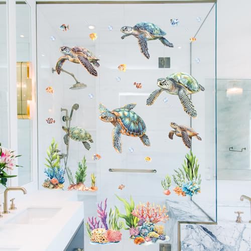 SHUCHING Wandtattoo Meeresschildkröte, Wandaufkleber Unterwasserkoralle, Selbstklebend Wandsticker für Spielzimmer Kinderzimmer Babyzimmer Badezimmer SHUCHING Wandtattoo Meeresschildkröte, Wandaufkleber Unterwasserkoralle, Selbstklebend Wandsticker für Spielzimmer Kinderzimmer Babyzimmer Badezimmer von SHUCHING