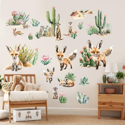 SHUCHING Wandtattoo Wüstentier, Wandaufkleber Fuchs Kaktus, Selbstklebend Wandsticker für Spielzimmer Kinderzimmer Babyzimmer SHUCHING Wandtattoo Wüstentier, Wandaufkleber Fuchs Kaktus, Selbstklebend Wandsticker für Spielzimmer Kinderzimmer Babyzimmer von SHUCHING