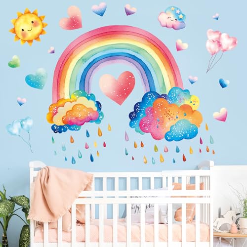 SHUHCING Wandtattoo Regenbogen, Wandaufkleber Bunte Wolke, Selbstklebend Wandsticker für Spielzimmer Kinderzimmer Babyzimmer SHUHCING Wandtattoo Regenbogen, Wandaufkleber Bunte Wolke, Selbstklebend Wandsticker für Spielzimmer Kinderzimmer Babyzimmer von SHUCHING