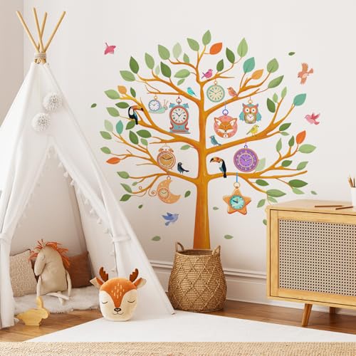 Wandtattoo Bunter Uhrenbaum Wandaufkleber, Tierische Uhr Baumzweig Wandsticker, Wanddeko für Babyzimmer Schlafzimmer Wohnzimmer Spielzimmer Kinderzimmer Wandtattoo Bunter Uhrenbaum Wandaufkleber, Tierische Uhr Baumzweig Wandsticker, Wanddeko für Babyzimmer Schlafzimmer Wohnzimmer Spielzimmer Kinderzimmer von SHUCHING