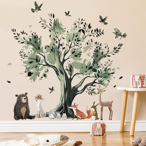 Wandtattoo Tiere Baum Wandaufkleber, Bär Hase Hirsch Waldtier Wandsticker, Wanddeko für Babyzimmer Schlafzimmer Wohnzimmer Kinderzimmer Wandtattoo Tiere Baum Wandaufkleber, Bär Hase Hirsch Waldtier Wandsticker, Wanddeko für Babyzimmer Schlafzimmer Wohnzimmer Kinderzimmer von SHUCHING