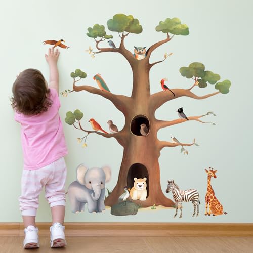 Wandtattoo Tiere Baum Wandaufkleber, Elefant Fuchs Elch Waldtier Wandsticker, Wanddeko für Babyzimmer Schlafzimmer Wohnzimmer Spielzimmer Kinderzimmer Wandtattoo Tiere Baum Wandaufkleber, Elefant Fuchs Elch Waldtier Wandsticker, Wanddeko für Babyzimmer Schlafzimmer Wohnzimmer Spielzimmer Kinderzimmer von SHUCHING