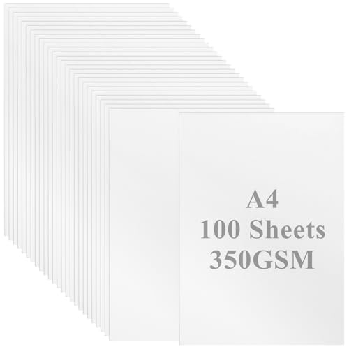 SHUESS 100 Blatt weißer Karton, A4, dicker weißer Karton, 350 g/m², zum Drucken, Basteln und Basteln von Karten, 0,5 mm dick SHUESS 100 Blatt weißer Karton, A4, dicker weißer Karton, 350 g/m², zum Drucken, Basteln und Basteln von Karten, 0,5 mm dick von SHUESS
