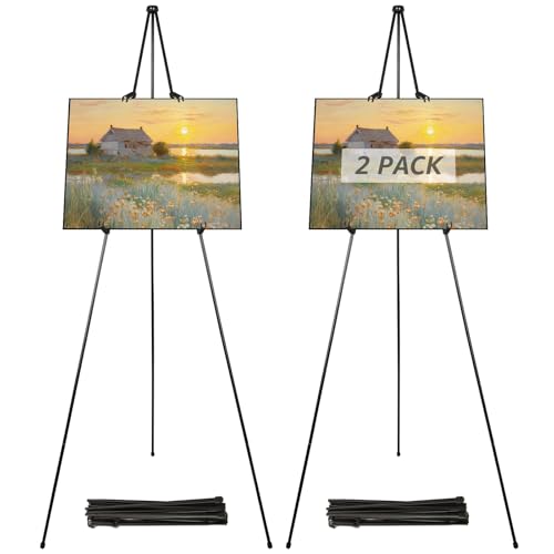 SHUESS 2 Stück Staffelei Schwarz, 160 cm Groß Staffelei hochzeit, Staffeleis Ständer Verstellbares Stativ Leinwand Malerei Display Tragbare Teleskop Künstler Boden SHUESS 2 Stück Staffelei Schwarz, 160 cm Groß Staffelei hochzeit, Staffeleis Ständer Verstellbares Stativ Leinwand Malerei Display Tragbare Teleskop Künstler Boden von SHUESS