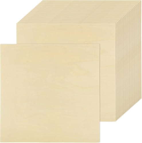SHUESS 25 Stück Sperrholzplatte 300x300MM, Pappelsperrholz 1,5MM Holzplatten zum Basteln Sperrholz, Unbehandeltes Holz Lindenholz, Spanplatte für zum Basteln, Modellbau, Lasergravur, Gemälde Kunst von SHUESS