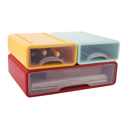 SHUESS 3 Stück Schreibtisch Organizer mit Schublade, Desktop Aufbewahrungsbox mit 3 Schubladen, Schule Büro Schubladenbox für Stifte, Radiergummi, Papier und Anderes Bürozubehör SHUESS 3 Stück Schreibtisch Organizer mit Schublade, Desktop Aufbewahrungsbox mit 3 Schubladen, Schule Büro Schubladenbox für Stifte, Radiergummi, Papier und Anderes Bürozubehör von SHUESS
