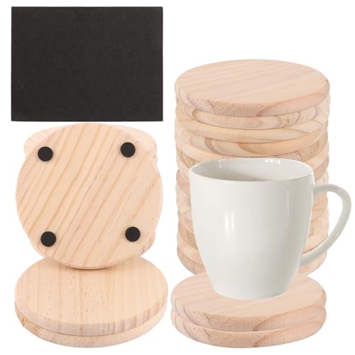 SHUESS 36 Stück Holzuntersetzer Rund, 100mm Blanko Natur-Holz Untersetzer, Rund Untersetzer Holz Unbehandelt für Getränke, Tischdekoration DIY Untersetzer SHUESS 36 Stück Holzuntersetzer Rund, 100mm Blanko Natur-Holz Untersetzer, Rund Untersetzer Holz Unbehandelt für Getränke, Tischdekoration DIY Untersetzer von SHUESS