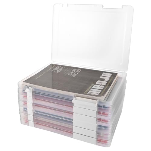SHUESS 6 Stück A4-Datei Tragbarer Projektkoffer, Archivbox A4 Transparent Kunststoffboxen, Kunststoff-Aufbewahrungsbox mit Deckel, Heftbox A4 für Dokumente, Briefe, Sammelalben, Zeitschriften SHUESS 6 Stück A4-Datei Tragbarer Projektkoffer, Archivbox A4 Transparent Kunststoffboxen, Kunststoff-Aufbewahrungsbox mit Deckel, Heftbox A4 für Dokumente, Briefe, Sammelalben, Zeitschriften von SHUESS