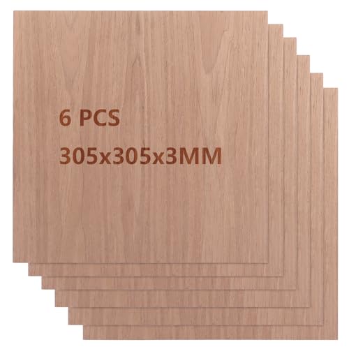 SHUESS 6 Stück Walnuss Sperrholzplatten 3mm, 30,5x30,5cm, Unbehandeltes Sperrholzplatte, Schwarzem Walnussholz für Laser Gravur, CNC Schneiden, Malerei, DIY Modell Verbrennung Brandmalerei SHUESS 6 Stück Walnuss Sperrholzplatten 3mm, 30,5x30,5cm, Unbehandeltes Sperrholzplatte, Schwarzem Walnussholz für Laser Gravur, CNC Schneiden, Malerei, DIY Modell Verbrennung Brandmalerei von SHUESS