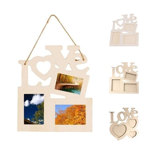 1 x 3-in-1-Holz-Bilderrahmen in Herzform, blanko, 3-in-1 1 x 3-in-1-Holz-Bilderrahmen in Herzform, blanko, 3-in-1 von SHUIXIAYUE