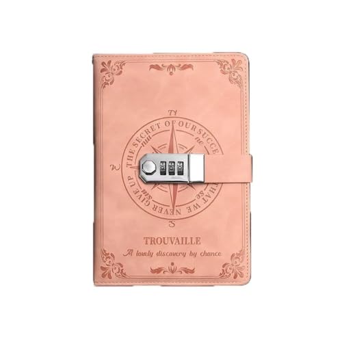 SHUIXIAYUE Kreatives 200-seitiges Passwort-Notizbuch, Retro, verdickt, sicher, schmutzabweisend, glattes Schreiben, persönlicher Notizblock, Büro (Rosa) von SHUIXIAYUE