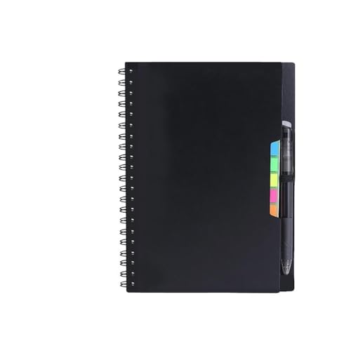 SHUIXIAYUE Löschbares Notizbuch, umweltfreundlich, Mineralsteinpapier, Notizblock, wiederverwendbar, wasserdichte Blöcke und digital verbundenes Notizbuch für Zuhause (schwarz) von SHUIXIAYUE