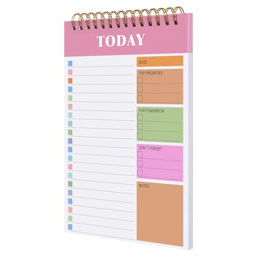 SHUIXIAYUE Notizbuch, Schreibwaren, Lehrer, Geschenk, Tagebuch, Campus, Agenda, undatiert, Tagesplaner, Bürobedarf, Notizblock, Rabatt-Tagebuch, To-Do-Liste (Rosa, 32 Seiten) von SHUIXIAYUE