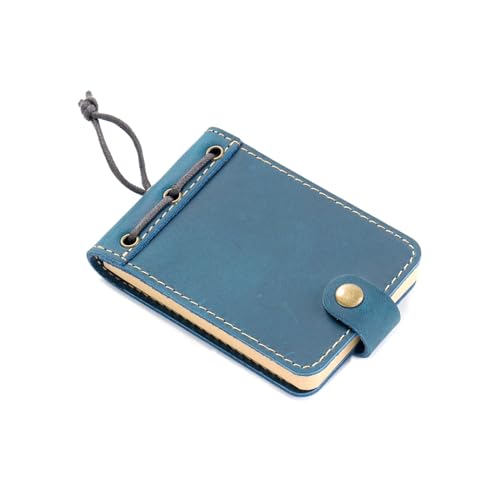 SHUIXIAYUE Tragbares Leder-Notizbuch, Mini-Notizblock, Skizzenbuch, Tagebuch, Reisen, Büro, Schulbedarf (blau) von SHUIXIAYUE