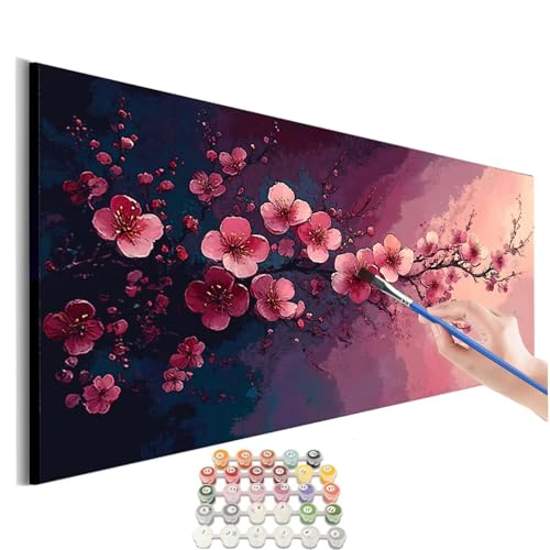 Malen Nach Zahlen Erwachsene Blume Malen Nach Zahlen Pflaumenbossom Malen Nach Zahlen ab 9 Jahre Mädchen ,Malen Nach Zahlen Kinder Groß Paint by Numbers Bastelset Erwachsene Ohne Rahmen 50x100cm M-682 von SHUIYAZI