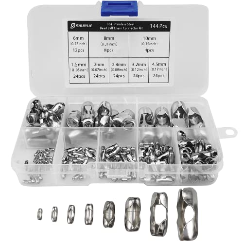 Perlenkettenverbinder-Set, 304 Edelstahl, Kugelkettenverbinder-Set, römische vertikale Rollo-Kugelkette, Kordelverbinder-Clips, Perlenkugelkette, 8 Modelle, passend für 1,5/2/2,4/3,2/4,5/6/8/10 mm Perlenkettenverbinder-Set, 304 Edelstahl, Kugelkettenverbinder-Set, römische vertikale Rollo-Kugelkette, Kordelverbinder-Clips, Perlenkugelkette, 8 Modelle, passend für 1,5/2/2,4/3,2/4,5/6/8/10 mm von SHUIYUE
