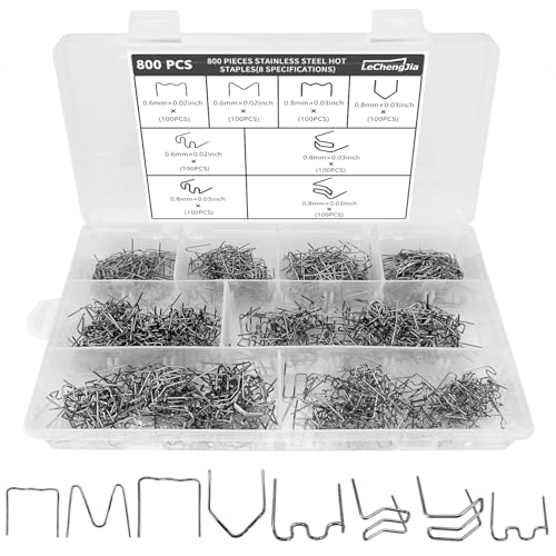 Kunststoff Schweißgerät,800 Stück Edelstahl Hot Staples,6 Spezifikationen, Hot Staples Welder Staple 0.8/0.6mm Schweiß Zubehör, Stoßstangen Reparatur set,für Autostoßstange Rissreparatur Heißklammern Kunststoff Schweißgerät,800 Stück Edelstahl Hot Staples,6 Spezifikationen, Hot Staples Welder Staple 0.8/0.6mm Schweiß Zubehör, Stoßstangen Reparatur set,für Autostoßstange Rissreparatur Heißklammern von SHUIYUE