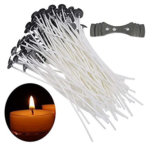 SHULLIN 100 Stück Kerzendocht Kerzendochte Kerzen Dochte 150 mm Candle Wick 100% natürlich aus Bio-Baumwolle mit 1 Dochthalter für die Kerzenherstellung, Kerze DIY SHULLIN 100 Stück Kerzendocht Kerzendochte Kerzen Dochte 150 mm Candle Wick 100% natürlich aus Bio-Baumwolle mit 1 Dochthalter für die Kerzenherstellung, Kerze DIY von SHULLIN