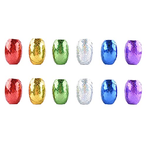 SHULLIN 12 Rollen Glitzer Bastelband Metallic Luftschlangen Deko Band Ballonband Polyband Ringelband Bunt Geschenkband Set 10 m je Rolle für Partei Festival Dekoration(Lila Gold Rot Grün Silber Blau) SHULLIN 12 Rollen Glitzer Bastelband Metallic Luftschlangen Deko Band Ballonband Polyband Ringelband Bunt Geschenkband Set 10 m je Rolle für Partei Festival Dekoration(Lila Gold Rot Grün Silber Blau) von SHULLIN