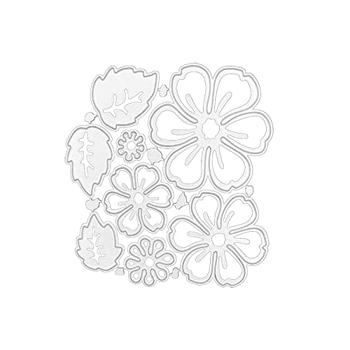 SHULLIN 8 Stück Metall Stanzformen Blumen Stanzschablonen Stanzformen Cutting Dies Blätte Blumen Formen Scrapbooking Prägeschablonen Silber Schneiden Schablonen Metall Prägeschablonen von SHULLIN