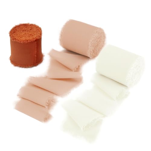SHUOHONG 3 Rollen Schleifenband, 40mm Breit Geschenkband Breit, Geschenkbänder Chiffon Terrakotta, Geschenkband Hochzeit, Dekoband für Geschenkverpackung, Kunsthandwerk, Haarschleifen, Blumenstrauß SHUOHONG 3 Rollen Schleifenband, 40mm Breit Geschenkband Breit, Geschenkbänder Chiffon Terrakotta, Geschenkband Hochzeit, Dekoband für Geschenkverpackung, Kunsthandwerk, Haarschleifen, Blumenstrauß von SHUOHONG