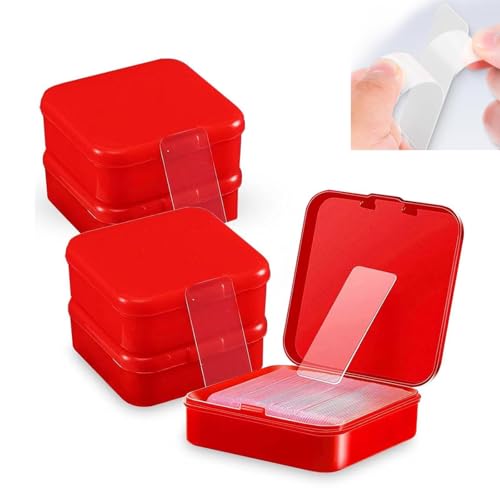 SHUOHONG 300 Stück Doppelseitiges Klebeband, Doppelseitiges Klebeband Extra Stark, Spurlos, Abnehmbar, Double Sided Tape Ablösbar (5Box) von SHUOHONG
