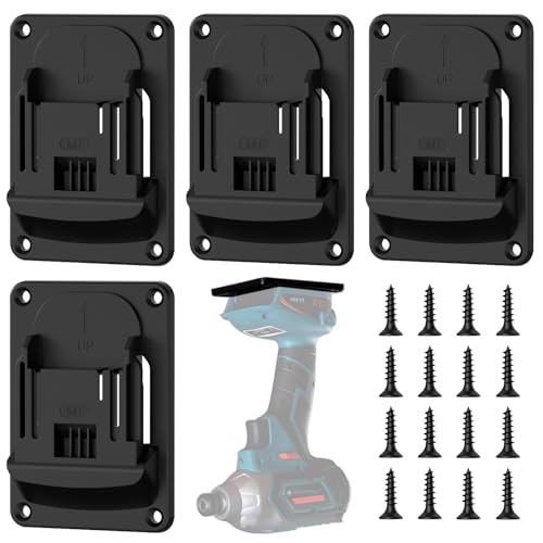 SHUOHONG 4 Stück Wandhalterung Werkzeughalter für Makita 18v Elektrowerkzeug, Makita Wandhalterung mit 16 Schrauben, Bohrerhalter werkzeug aufbewahrung für Werkstatt und Garage SHUOHONG 4 Stück Wandhalterung Werkzeughalter für Makita 18v Elektrowerkzeug, Makita Wandhalterung mit 16 Schrauben, Bohrerhalter werkzeug aufbewahrung für Werkstatt und Garage von SHUOHONG
