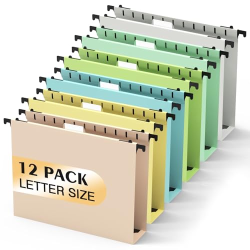 Kunststoff-Hängemappe, extra Kapazität, 12 Stück, verstärkte Hängemappen, Briefgröße, strapazierfähig, 5,1 cm Erweiterung, Aktenschrank, Ordner, für Großakten, medizinische Diagramme, Morandi-Farben Kunststoff-Hängemappe, extra Kapazität, 12 Stück, verstärkte Hängemappen, Briefgröße, strapazierfähig, 5,1 cm Erweiterung, Aktenschrank, Ordner, für Großakten, medizinische Diagramme, Morandi-Farben von SHUTEX