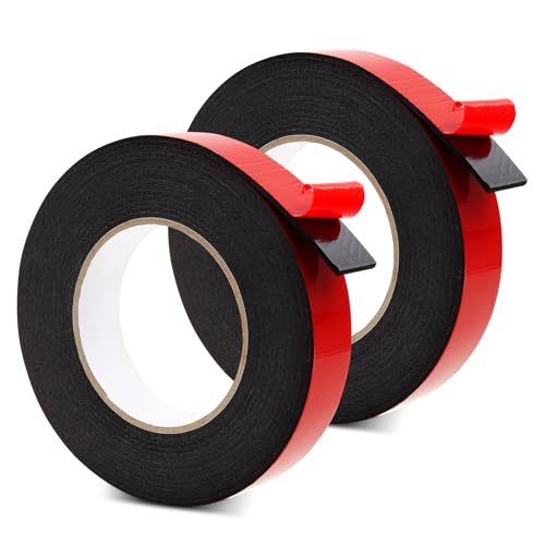 SHUTEX Doppelseitiges Klebeband Extra Stark, Wasserdicht und Hochtemperaturbeständig Schaumstoffband für Wand, Auto, LED Streifen Leuchten, Heimdekoration und Bürodekor, Montageklebeband(2,5cm x 5,0m) von SHUTEX