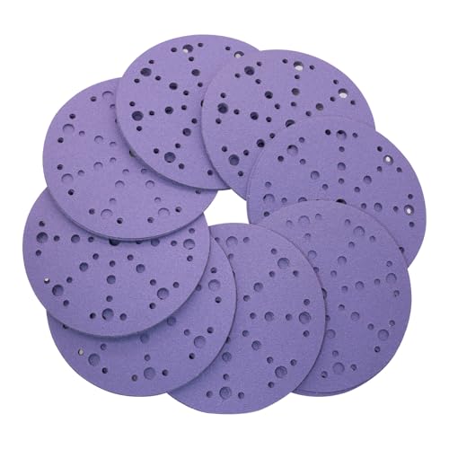 50 Stück Keramik-Schleifscheiben, Körnung 80, 49 Loch, 15,2 cm, Klett-Schleifpapier, staubfrei und Folienrückseite, Schleifscheibe für Metall, Holz, Schleifen 50 Stück Keramik-Schleifscheiben, Körnung 80, 49 Loch, 15,2 cm, Klett-Schleifpapier, staubfrei und Folienrückseite, Schleifscheibe für Metall, Holz, Schleifen von SHUTTLE GENIUS