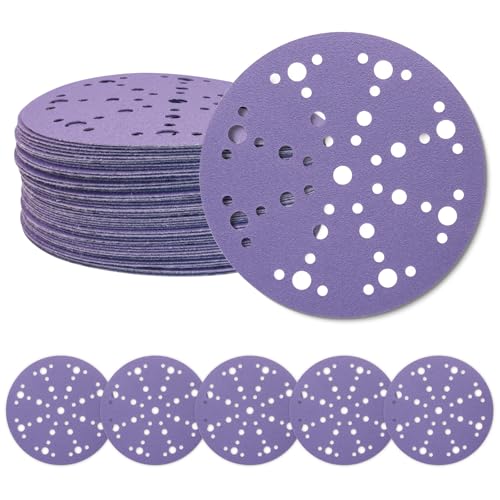 Keramik-Schleifscheiben, 15,2 cm, 49 Löcher, Körnung 120, 50 Stück, robuste Klett-Schleifpapierscheibe für 15,2 cm Exzenterschleifer Keramik-Schleifscheiben, 15,2 cm, 49 Löcher, Körnung 120, 50 Stück, robuste Klett-Schleifpapierscheibe für 15,2 cm Exzenterschleifer von SHUTTLE GENIUS