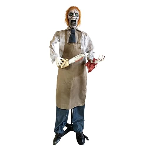 Halloween Deko Kettensägemann 1,70 m – Lebensgroße Gruselfigur mit zitternder Bewegung, Sound & roten LED Augen – Batteriebetriebene Halloweenfigur SHXHD2417 für Party, Eingang & Schaufenster Halloween Deko Kettensägemann 1,70 m – Lebensgroße Gruselfigur mit zitternder Bewegung, Sound & roten LED Augen – Batteriebetriebene Halloweenfigur SHXHD2417 für Party, Eingang & Schaufenster von SHX