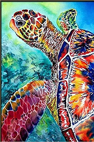Kreuzstich Stickpackung Stickbild Stickvorlage Vorgedruckt Stickset-Farbige Schildkröten-DIY Handarbeit Vorgedruckt Sticken Kreativität Home Decor 11CT (Vorgedruckte Leinwand)40x50cm von SHYHXQH