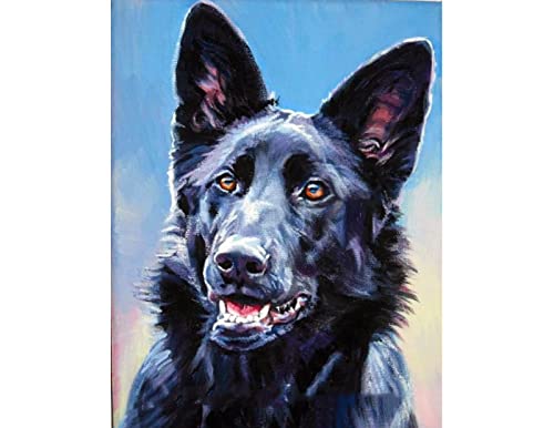 Kreuzstich Stickpackungen,Deutscher Schäferhund,11CT Kreuzstich Set Vorgedruckt,Stickbilder Vorgedruckt Kreuzstich für Wandkunst-Heimdekoration 40CMX50cm von SHYHXQH