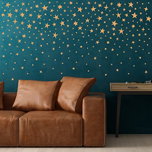 SHYJSHYJ Wandtattoo, Vinyl, Sterne, zum Abziehen und Aufkleben, himmlische Glitzer-Wandsticker für Kinderzimmer, Schlafzimmer, Wohnzimmer, Heimdekoration, Metallic-Gold SHYJSHYJ Wandtattoo, Vinyl, Sterne, zum Abziehen und Aufkleben, himmlische Glitzer-Wandsticker für Kinderzimmer, Schlafzimmer, Wohnzimmer, Heimdekoration, Metallic-Gold von SHYJSHYJ
