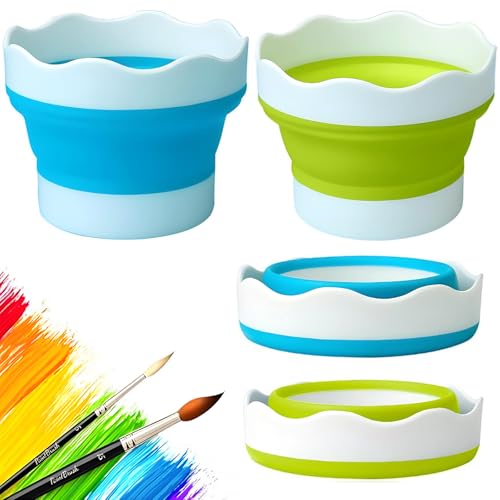 SHYSBV 2 Stück Faltbarer Wasserbecher, Silikon Faltbarer Pinselbecher, Tragbarer Malpinsel-Wascheimer, Wasserbecher für Pinsel, für Drinnen und Draußen Malerei SHYSBV 2 Stück Faltbarer Wasserbecher, Silikon Faltbarer Pinselbecher, Tragbarer Malpinsel-Wascheimer, Wasserbecher für Pinsel, für Drinnen und Draußen Malerei von SHYSBV