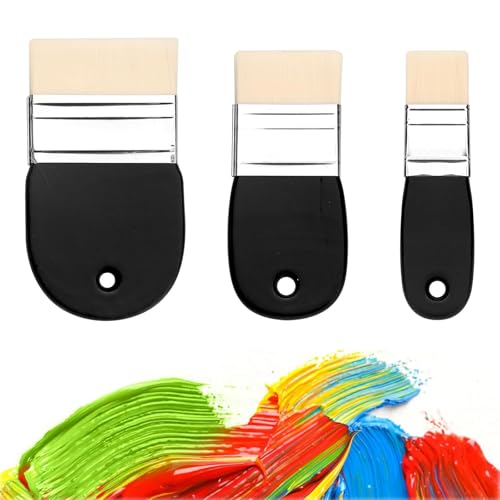 SHYSBV 3 Stück Breiter Holzgriff Pinsel Acryl, Weiche Nylon Flachpinsel, Flacher Paddelpinsel, Flacher Paddelpinsel 3 Größen, Acryl Flächenpinsel, für Aquarell, Öl Auf Leinwand SHYSBV 3 Stück Breiter Holzgriff Pinsel Acryl, Weiche Nylon Flachpinsel, Flacher Paddelpinsel, Flacher Paddelpinsel 3 Größen, Acryl Flächenpinsel, für Aquarell, Öl Auf Leinwand von SHYSBV