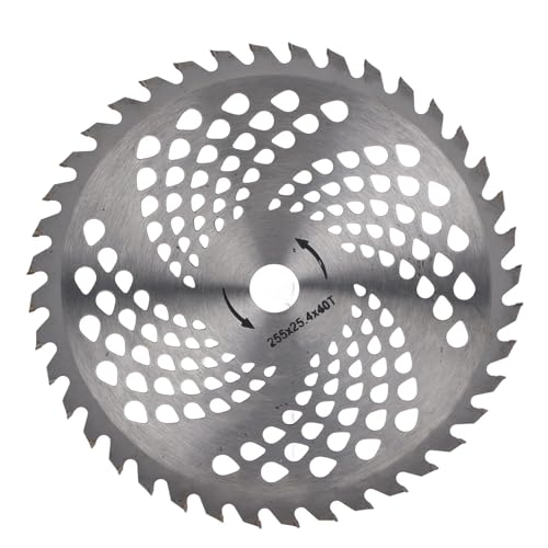 SHYSBV Kreissägeblätter, 255 mm x 40 T x 25,4 mm Hartmetall-Rasentrimmerblätter, Kreissägeblatt für feines Schneiden und Jäten SHYSBV Kreissägeblätter, 255 mm x 40 T x 25,4 mm Hartmetall-Rasentrimmerblätter, Kreissägeblatt für feines Schneiden und Jäten von SHYSBV