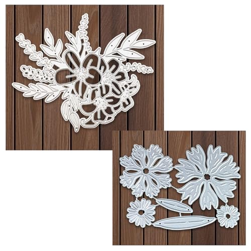 Silberfarbene Blumen-Stanzformen, 2 Stück, 3D-Blumen, Metall-Stanzformen, Hochzeitskarten-Stanzformen, Stanzschablonen, DIY, Scrapbooking, Fotoalbum, dekorative Prägung, Papierkartenherstellung Silberfarbene Blumen-Stanzformen, 2 Stück, 3D-Blumen, Metall-Stanzformen, Hochzeitskarten-Stanzformen, Stanzschablonen, DIY, Scrapbooking, Fotoalbum, dekorative Prägung, Papierkartenherstellung von SHYSBV