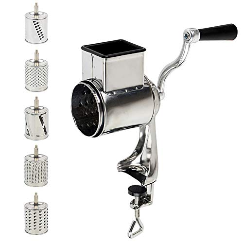 SHZICMY Gemüseschneider Manuelle GemüSe Schneider Reibemaschine Kartoffelreibe mit 5 Trommeln Edelstahl Reibe Käsemühle SHZICMY Gemüseschneider Manuelle GemüSe Schneider Reibemaschine Kartoffelreibe mit 5 Trommeln Edelstahl Reibe Käsemühle von SHZICMY