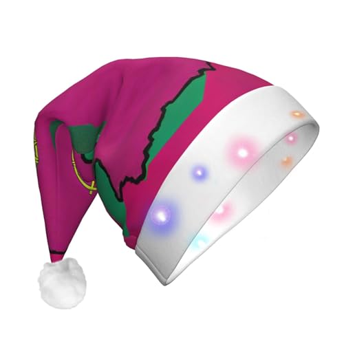 SHuWeiD Abstrakte portugiesische Flagge MAP04 Druck Weihnachtsmannmütze, Flanell Weihnachten Nikolausmütze mit LED-Lichtern Kappe Urlaub Party Zubehör SHuWeiD Abstrakte portugiesische Flagge MAP04 Druck Weihnachtsmannmütze, Flanell Weihnachten Nikolausmütze mit LED-Lichtern Kappe Urlaub Party Zubehör von SHuWeiD