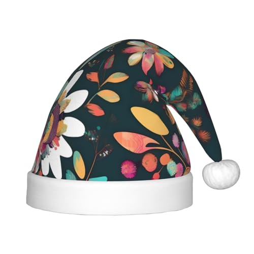 SHuWeiD Bunte Boho-Weihnachtsmütze mit Blumendruck, Weihnachtsmütze, Uni, Samt, klassische Weihnachtsmütze, Neujahrsparty SHuWeiD Bunte Boho-Weihnachtsmütze mit Blumendruck, Weihnachtsmütze, Uni, Samt, klassische Weihnachtsmütze, Neujahrsparty von SHuWeiD