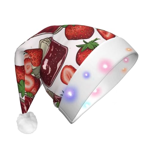 SHuWeiD Erdbeermarmelade 02 Druck Weihnachtsmannmützen, Flanell Weihnachten Nikolausmütze mit LED-Lichtern Kappe Urlaub Party Zubehör SHuWeiD Erdbeermarmelade 02 Druck Weihnachtsmannmützen, Flanell Weihnachten Nikolausmütze mit LED-Lichtern Kappe Urlaub Party Zubehör von SHuWeiD