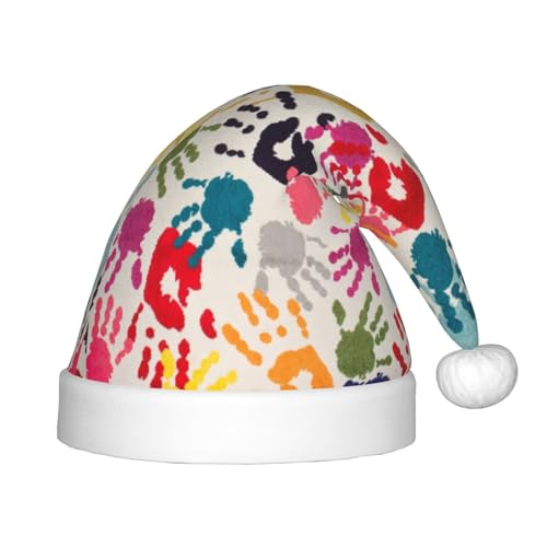SHuWeiD Handabdruck Weihnachtsmütze, Weihnachtsmütze, Uni Samt Klassische Weihnachtsmütze Neujahr Party SHuWeiD Handabdruck Weihnachtsmütze, Weihnachtsmütze, Uni Samt Klassische Weihnachtsmütze Neujahr Party von SHuWeiD