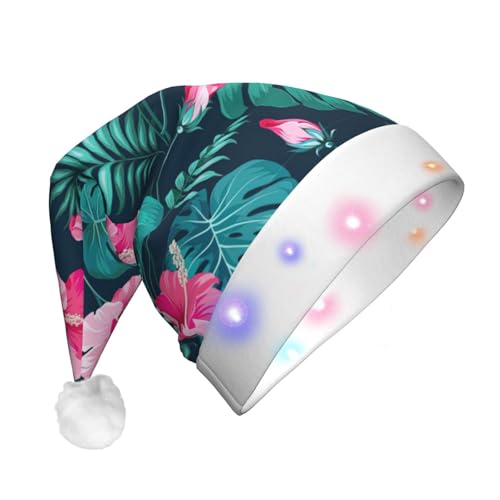SHuWeiD Hawaii Weihnachtsmannmütze, Flanell, Weihnachtsmannmütze mit LED-Lichtern, Weihnachtsmannmütze, Weihnachtsmannmütze, Weihnachtsmannmütze, Weihnachtsmannmütze, von SHuWeiD