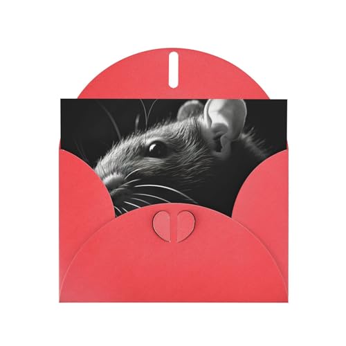 SHuWeiD Klappkarte mit Maus-Aufdruck, stilvolle Grußkarte, Grußkarte, Einladung, Schulabschluss, Notizkarten mit Umschlägen von SHuWeiD