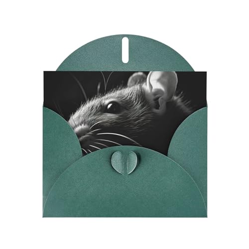 SHuWeiD Klappkarte mit Maus-Aufdruck, stilvolle Grußkarte, Grußkarte, Einladung, Schulabschluss, Notizkarten mit Umschlägen von SHuWeiD
