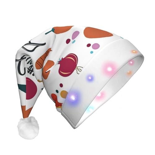 SHuWeiD Weihnachtsmannmütze, Flanell, Weihnachtsmannmütze mit LED-Lichtern, Weihnachtsmannmütze, Weihnachtsmannmütze, Urlaubsparty-Zubehör SHuWeiD Weihnachtsmannmütze, Flanell, Weihnachtsmannmütze mit LED-Lichtern, Weihnachtsmannmütze, Weihnachtsmannmütze, Urlaubsparty-Zubehör von SHuWeiD