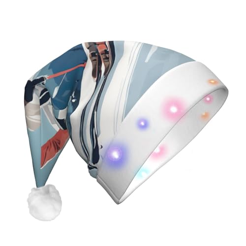 SHuWeiD Weihnachtsmannmütze, Flanell, Weihnachtsmannmütze mit LED-Lichtern, Weihnachtsmannmütze, Weihnachtsmannmütze, Weihnachtsmannmütze, Weihnachtsmannmütze, Urlaubsparty-Zubehör SHuWeiD Weihnachtsmannmütze, Flanell, Weihnachtsmannmütze mit LED-Lichtern, Weihnachtsmannmütze, Weihnachtsmannmütze, Weihnachtsmannmütze, Weihnachtsmannmütze, Urlaubsparty-Zubehör von SHuWeiD